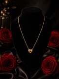 Selah Luxe / 18K Gold-Plated Dainty Puffy Heart Pendant Necklace
