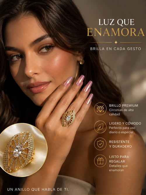 Elegance Light Ring — Premium Gold Cubic Zirconia