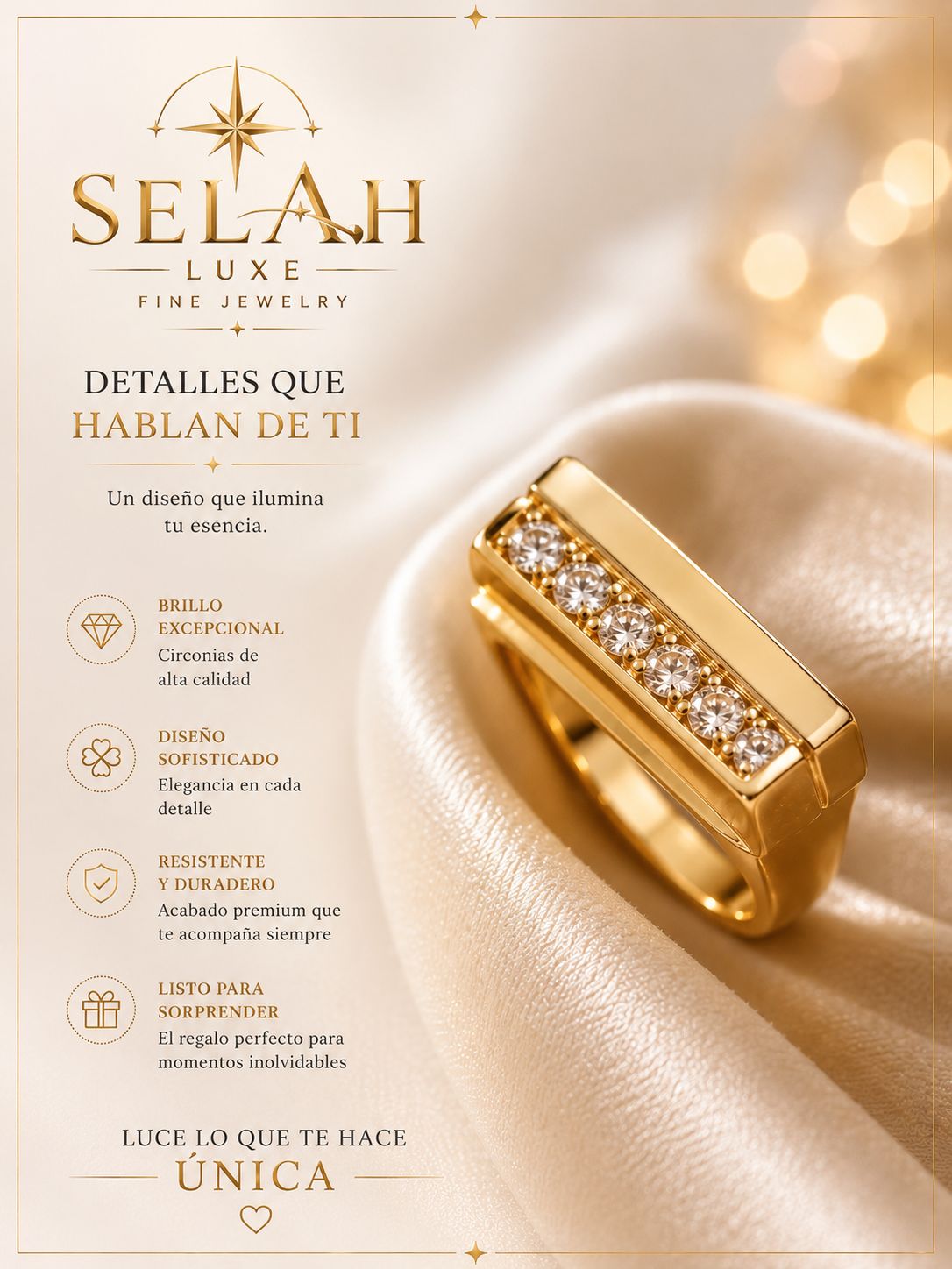 Rectangular Premium Zirconia Ring – Selah Luxe Fine Jewelry