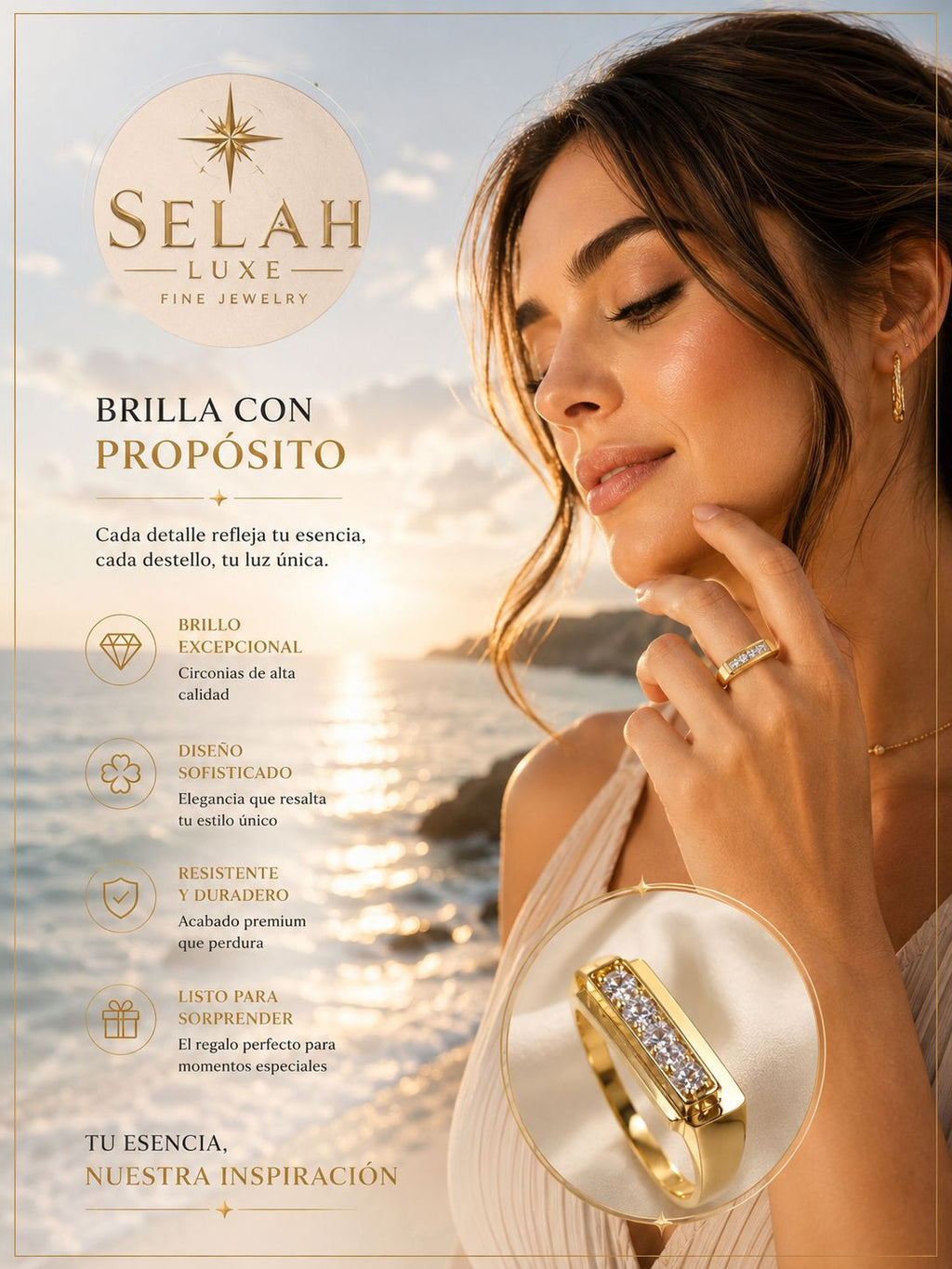 Rectangular Premium Zirconia Ring – Selah Luxe Fine Jewelry