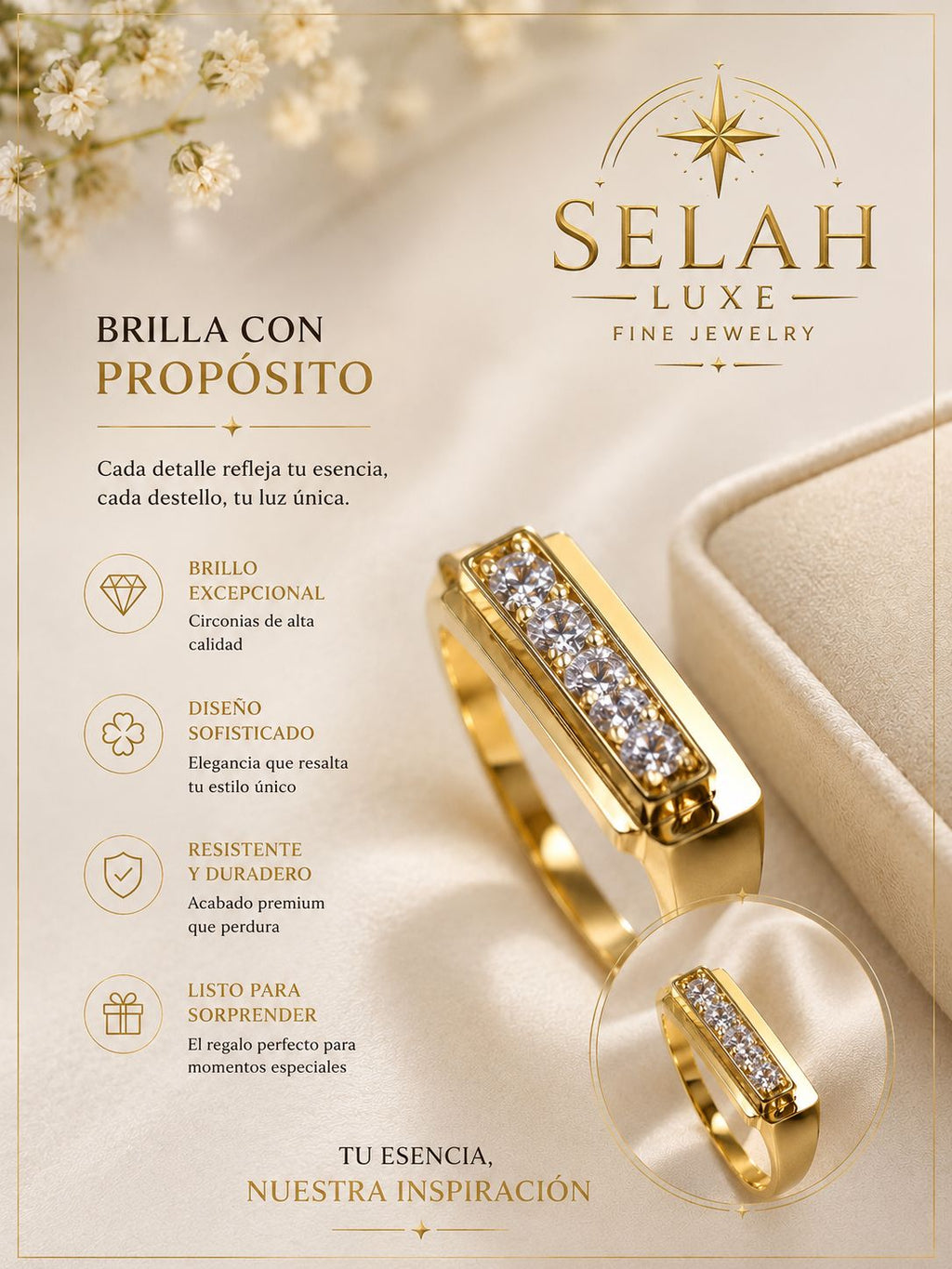 Rectangular Premium Zirconia Ring – Selah Luxe Fine Jewelry