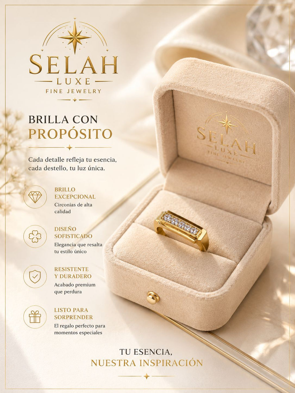 Rectangular Premium Zirconia Ring – Selah Luxe Fine Jewelry
