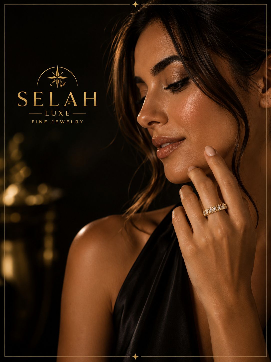 Gold Eternity Band Ring with CZ Stones with Zirconia| Selah Luxe