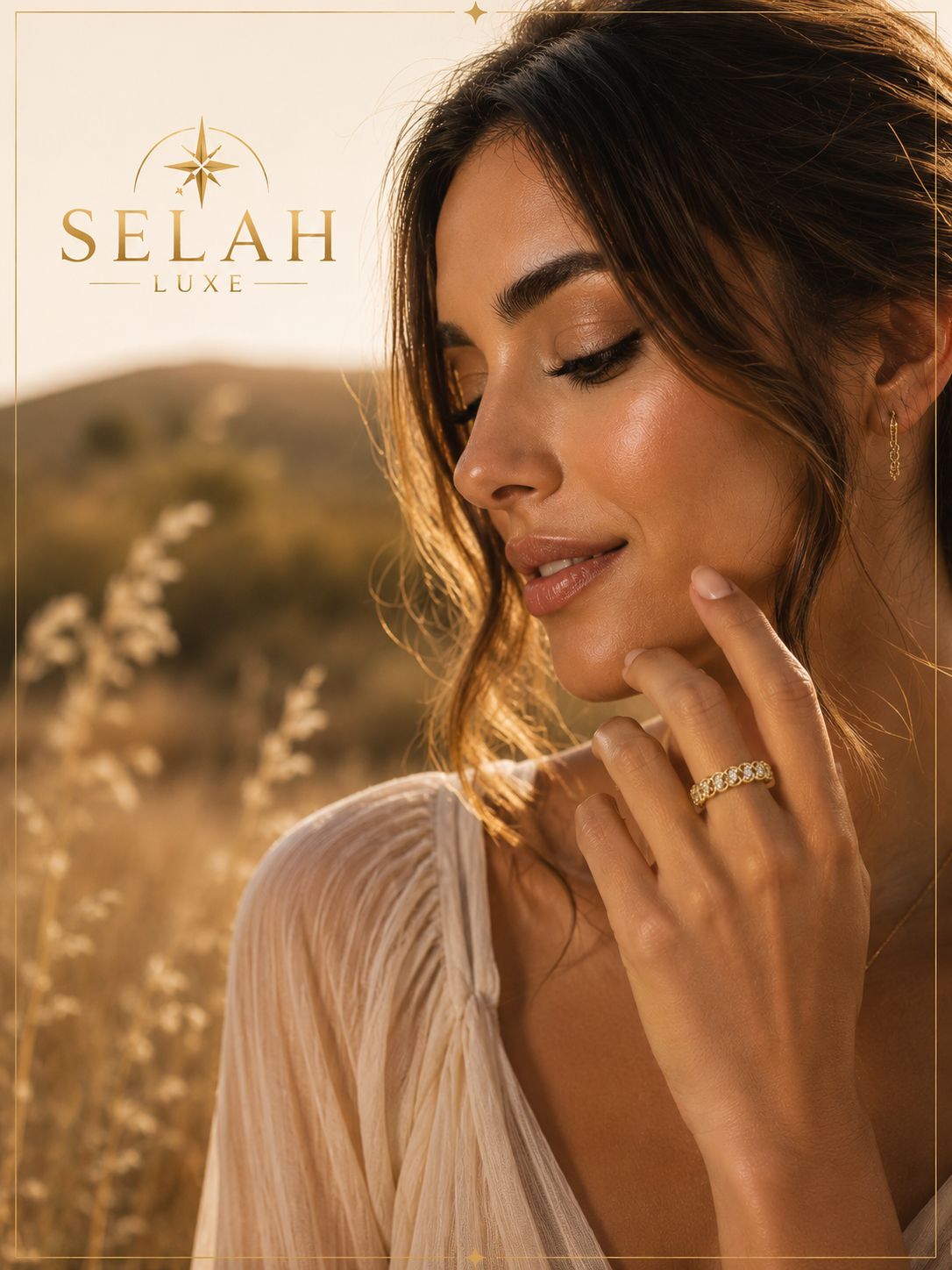 Gold Eternity Band Ring with CZ Stones with Zirconia| Selah Luxe