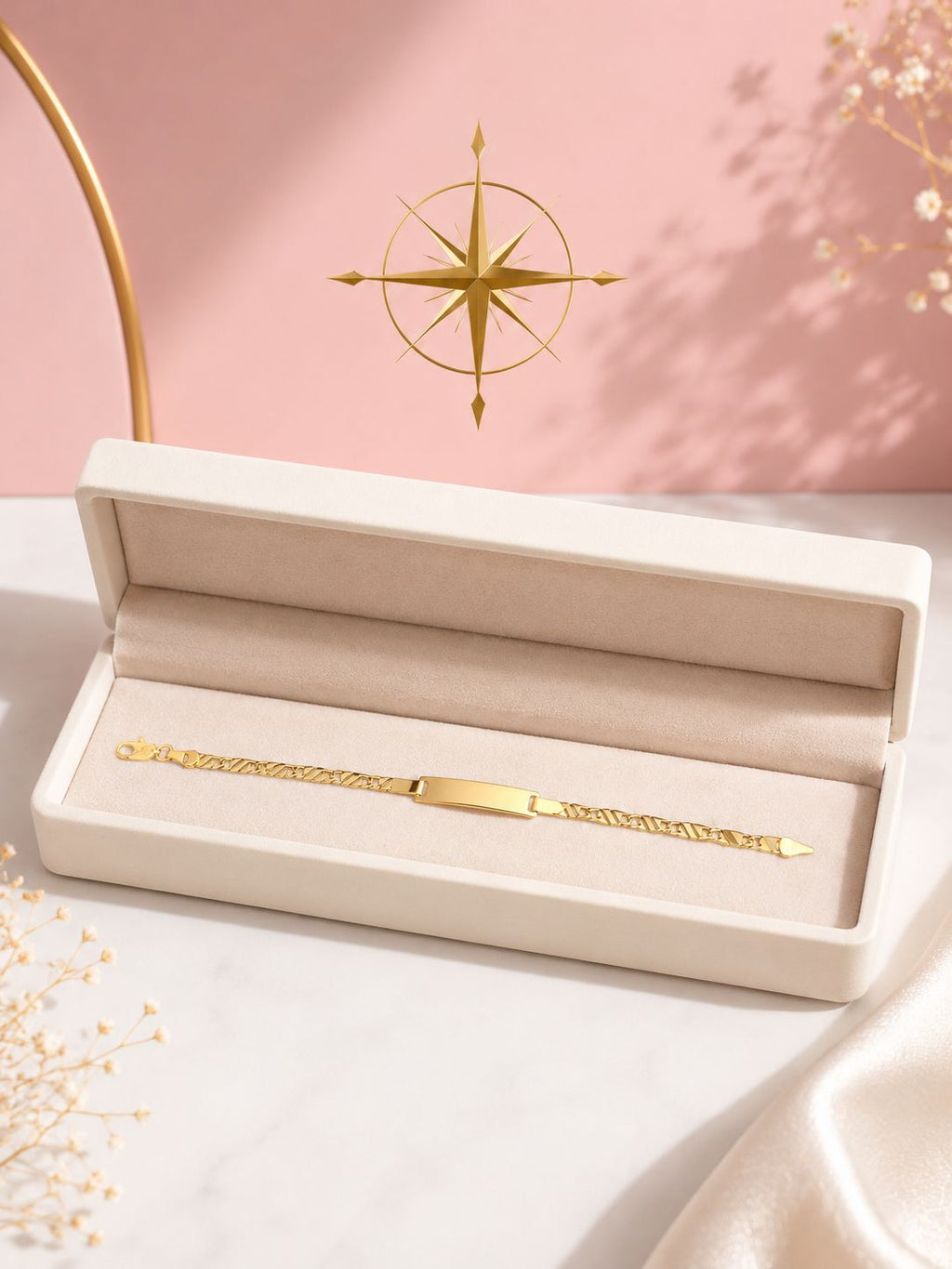 Gold Baby ID Bracelet – Engravable Name Plate | Selah Luxe