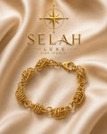 Gold Twisted Link Statement Bracelet | Selah Luxe