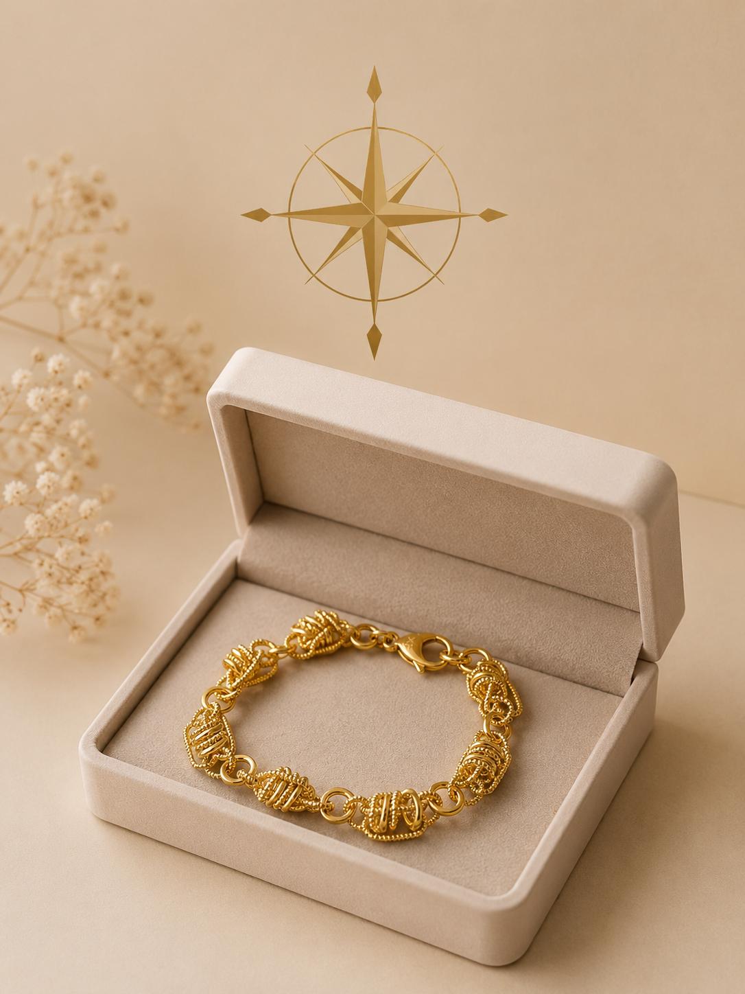 Gold Twisted Link Statement Bracelet | Selah Luxe