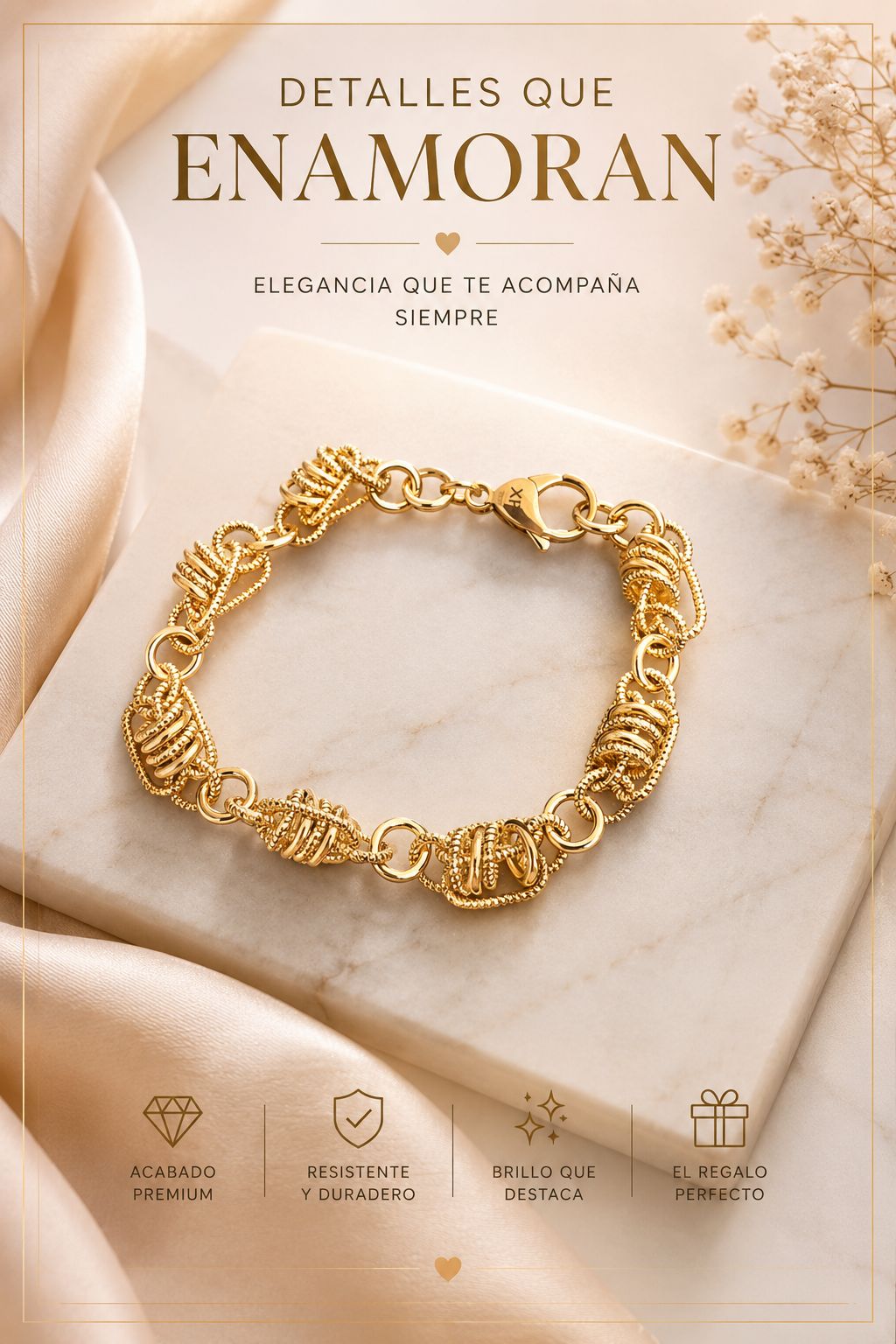 Gold Twisted Link Statement Bracelet | Selah Luxe