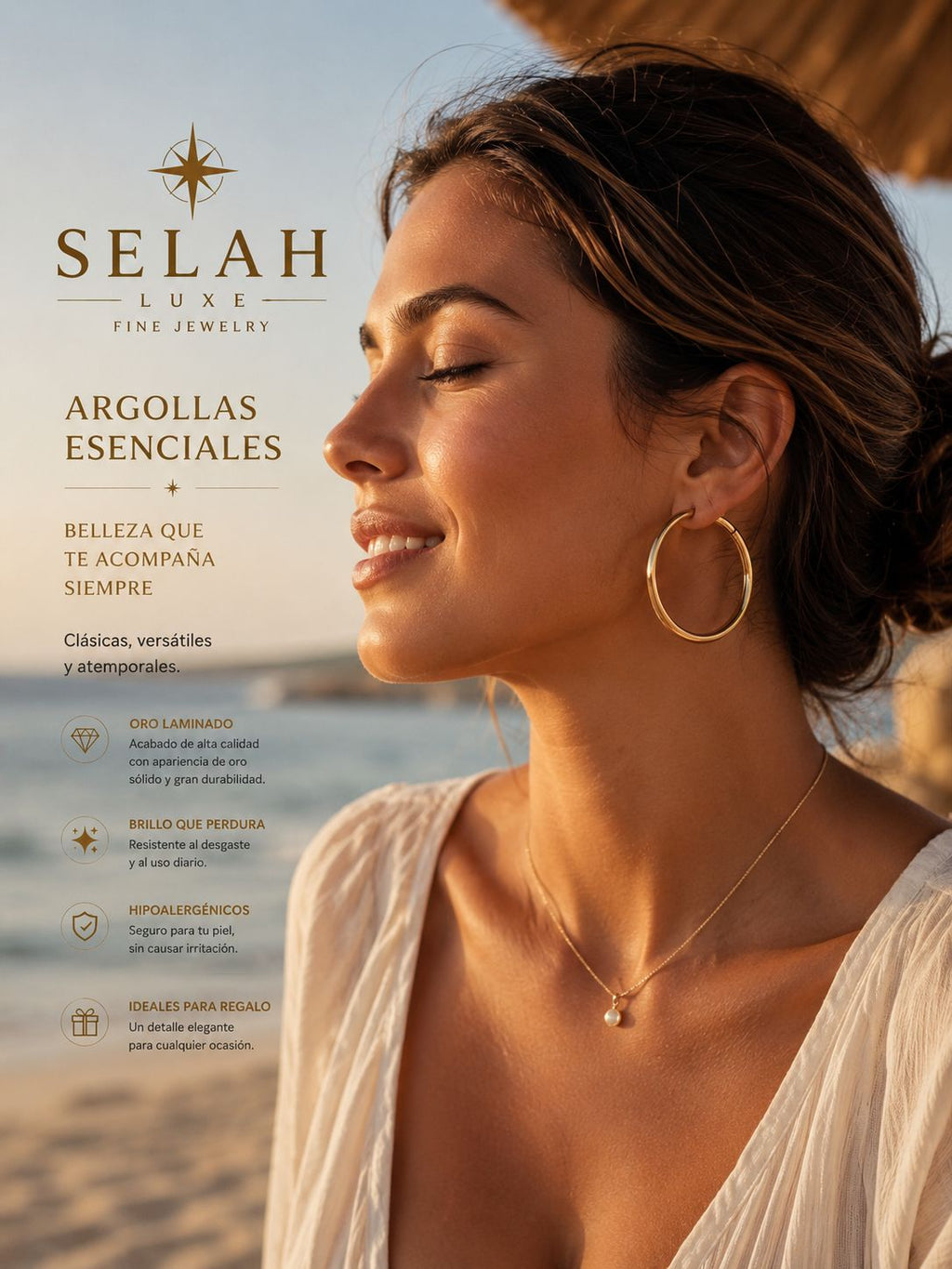 Selah Luxe / Essential Gold-Plated Hoop Earrings