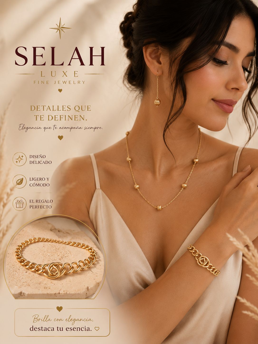 Selah Luxe / Gold-Plated Chunky Cuban Link Bracelet