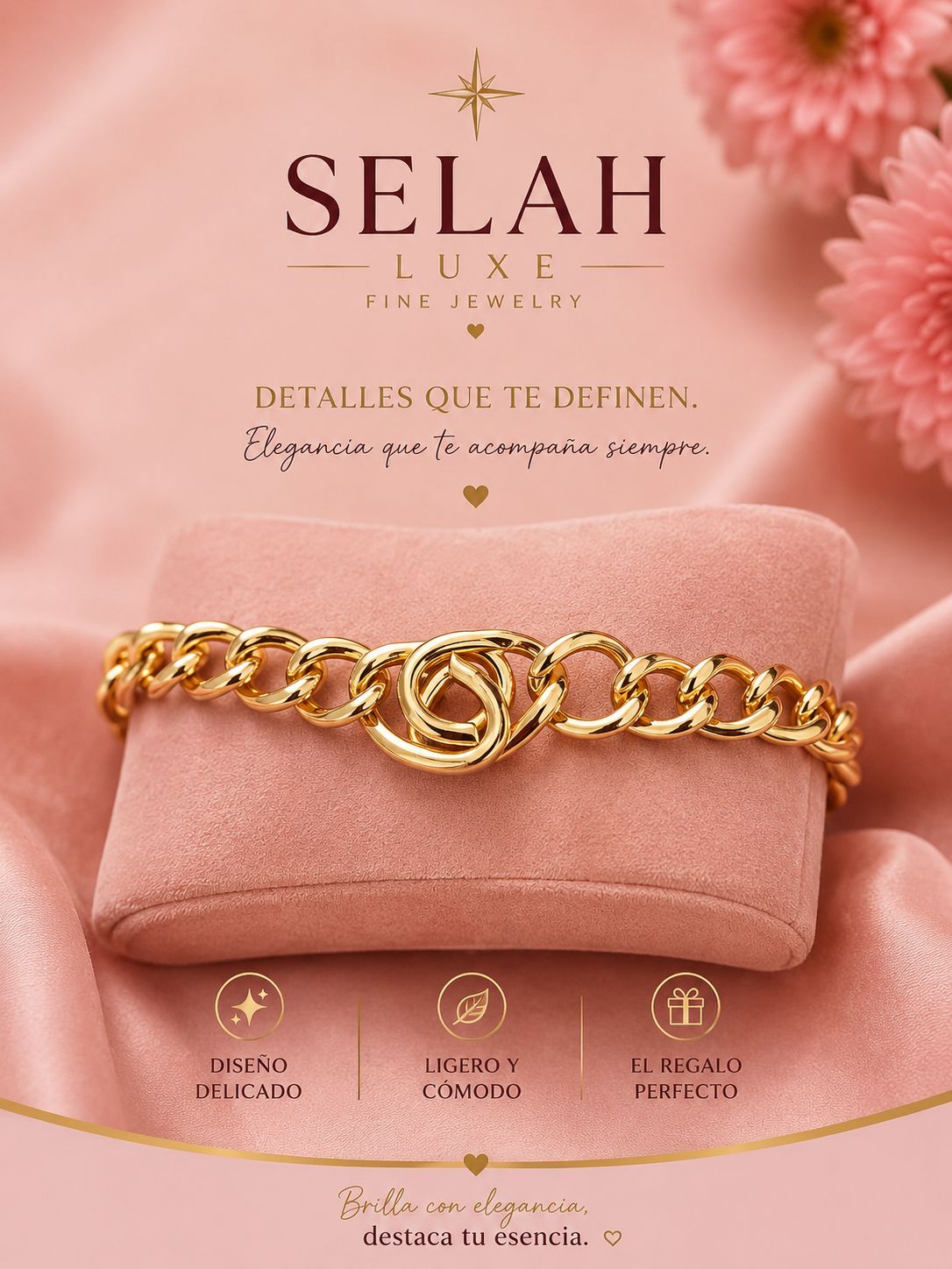 Selah Luxe / Gold-Plated Chunky Cuban Link Bracelet