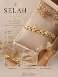 Selah Luxe / Gold-Plated Laurel Leaf Link Bracelet
