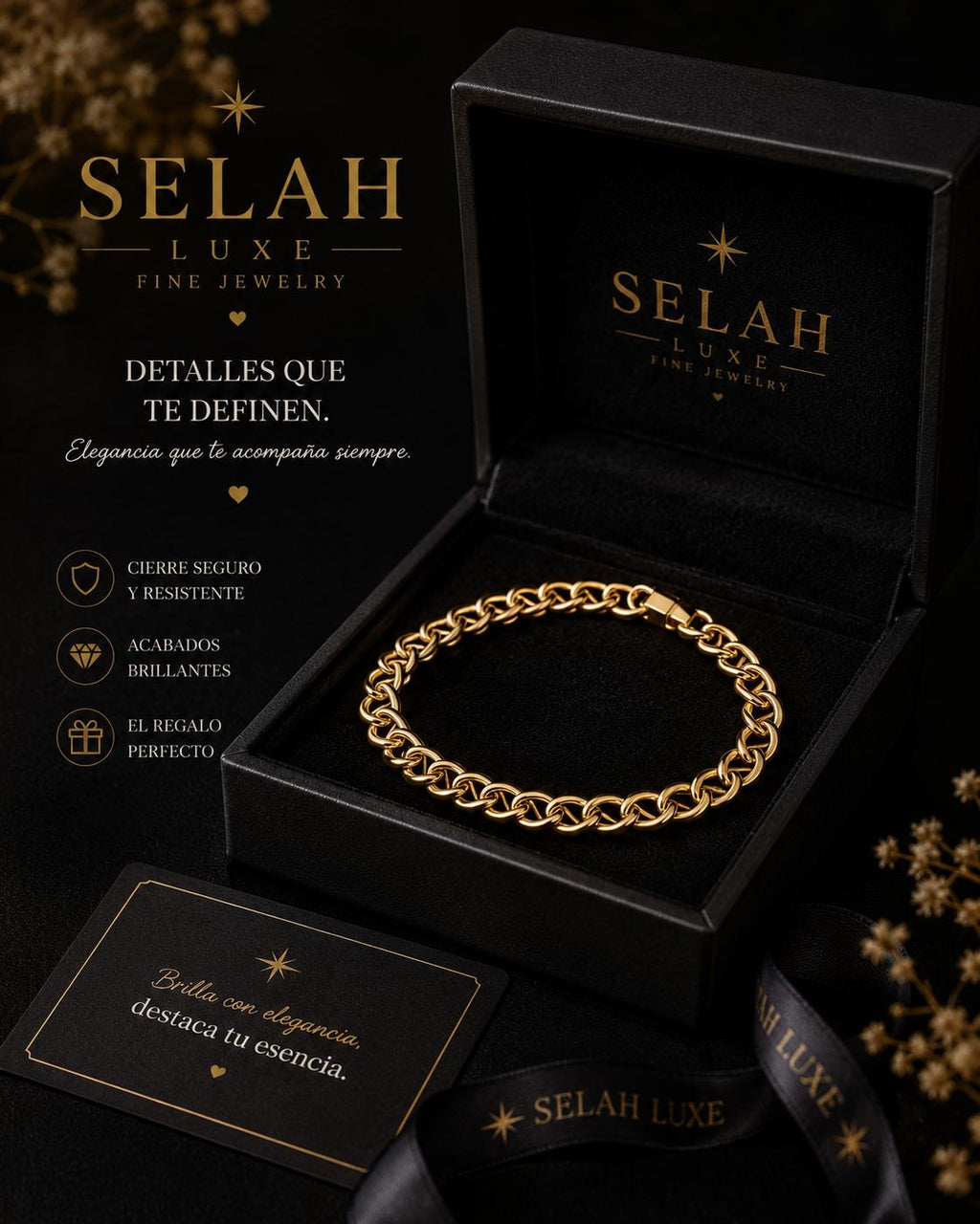 Selah Luxe / Gold-Plated Oval Link Chain Bracelet