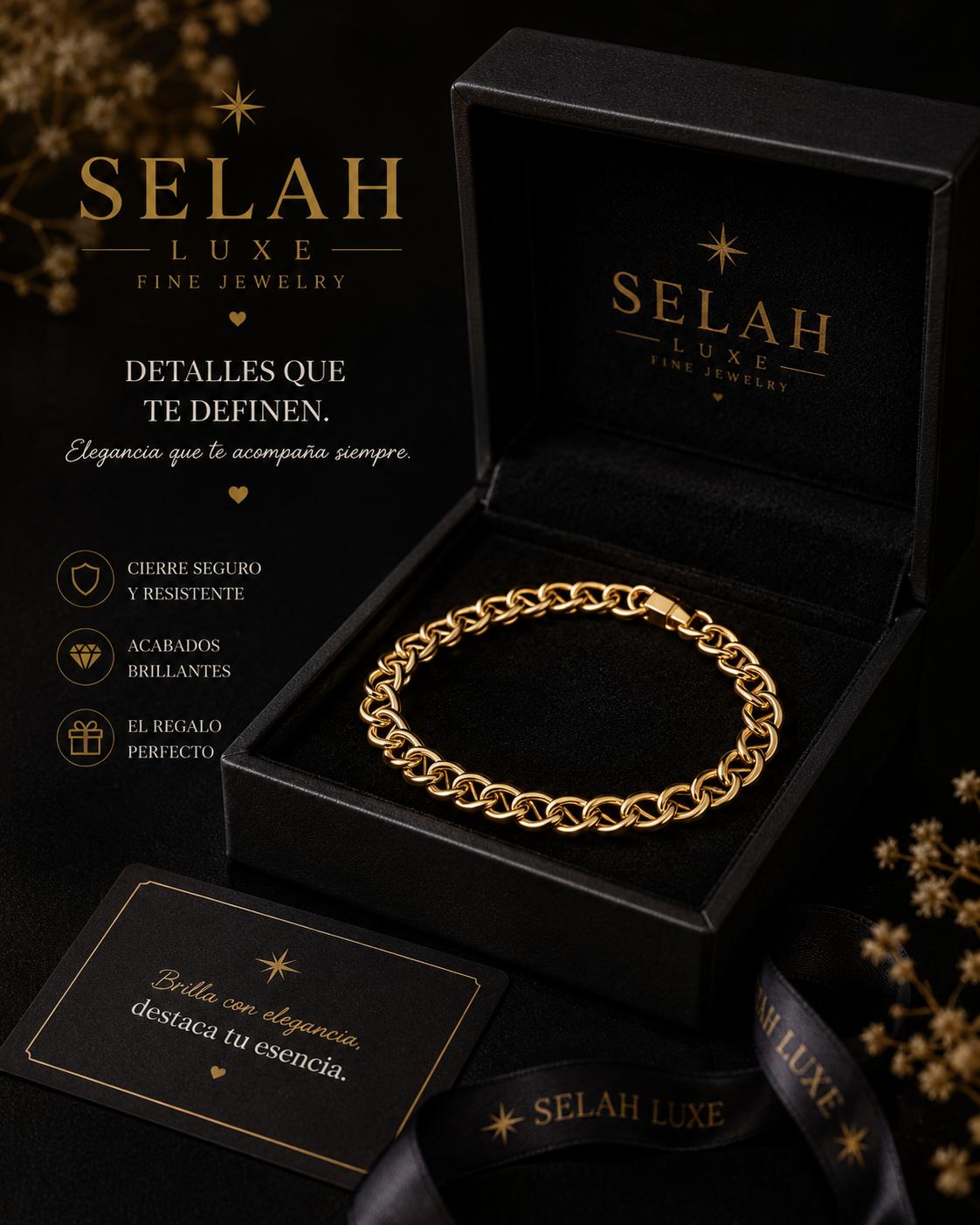 Selah Luxe / Gold-Plated Oval Link Chain Bracelet