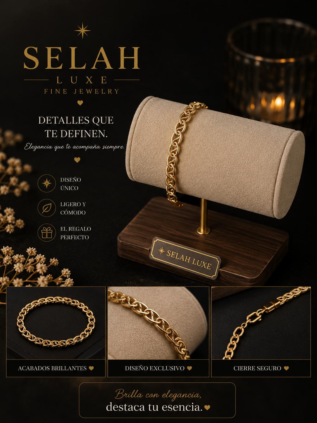Selah Luxe / Gold-Plated Oval Link Chain Bracelet