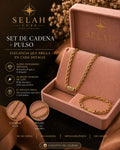 Selah Luxe / Gold-Plated Chunky Textured Link Chain Necklace & Bracelet Set