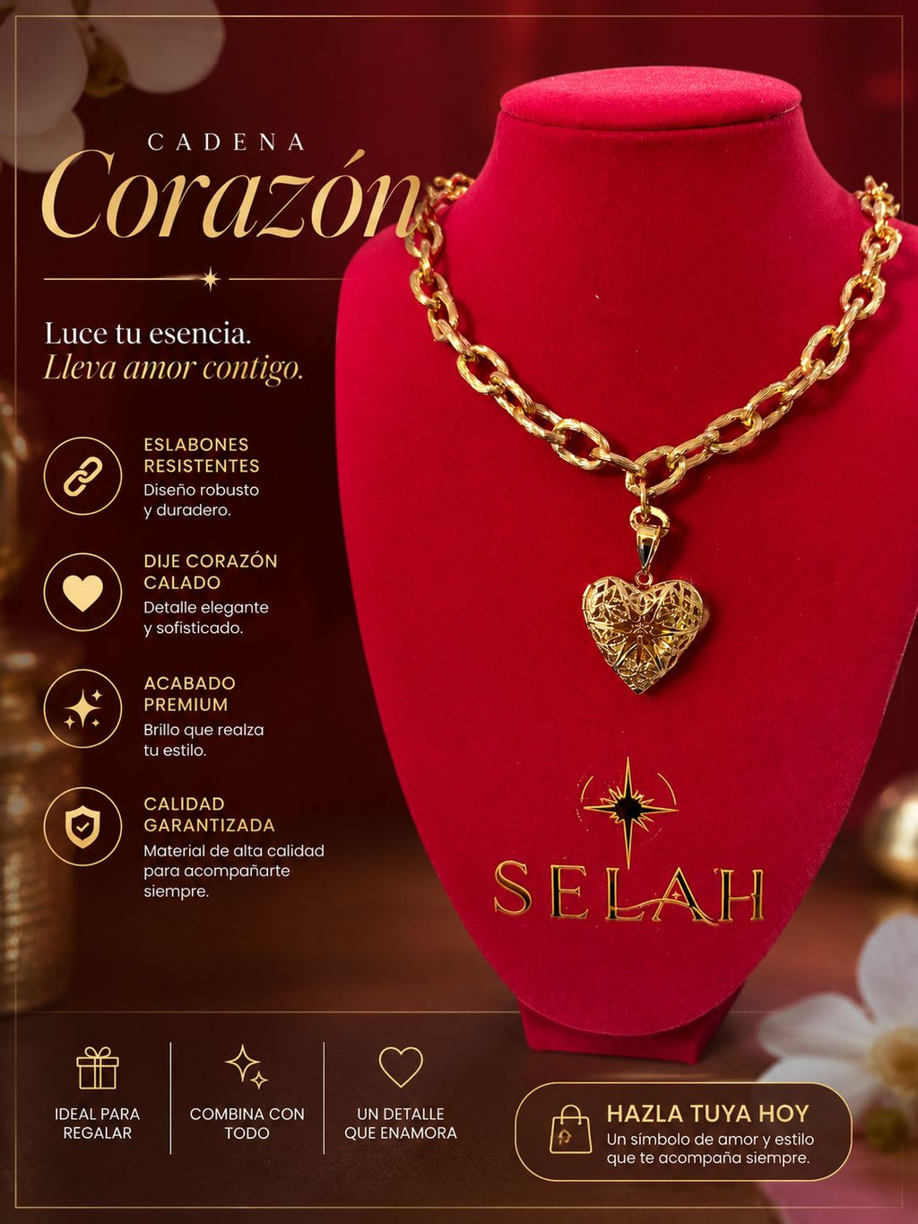 Heart Locket Chain Necklace — Opens to Hold a Photo | SELAH LUXE