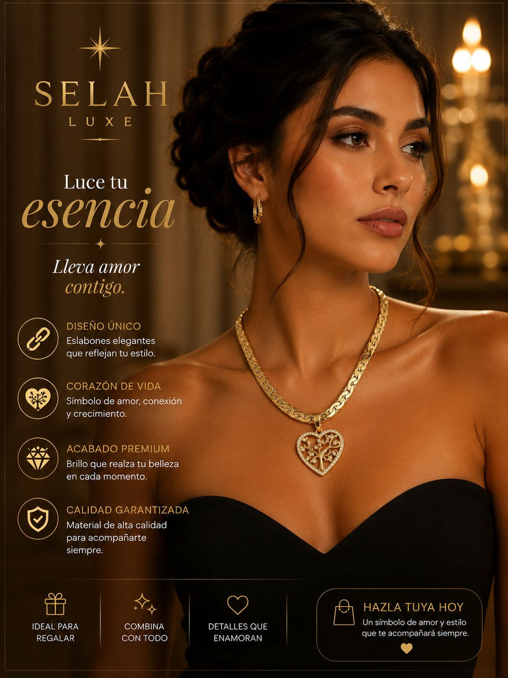 Tree of Life Heart Necklace — Crystal Pendant | SELAH LUXE