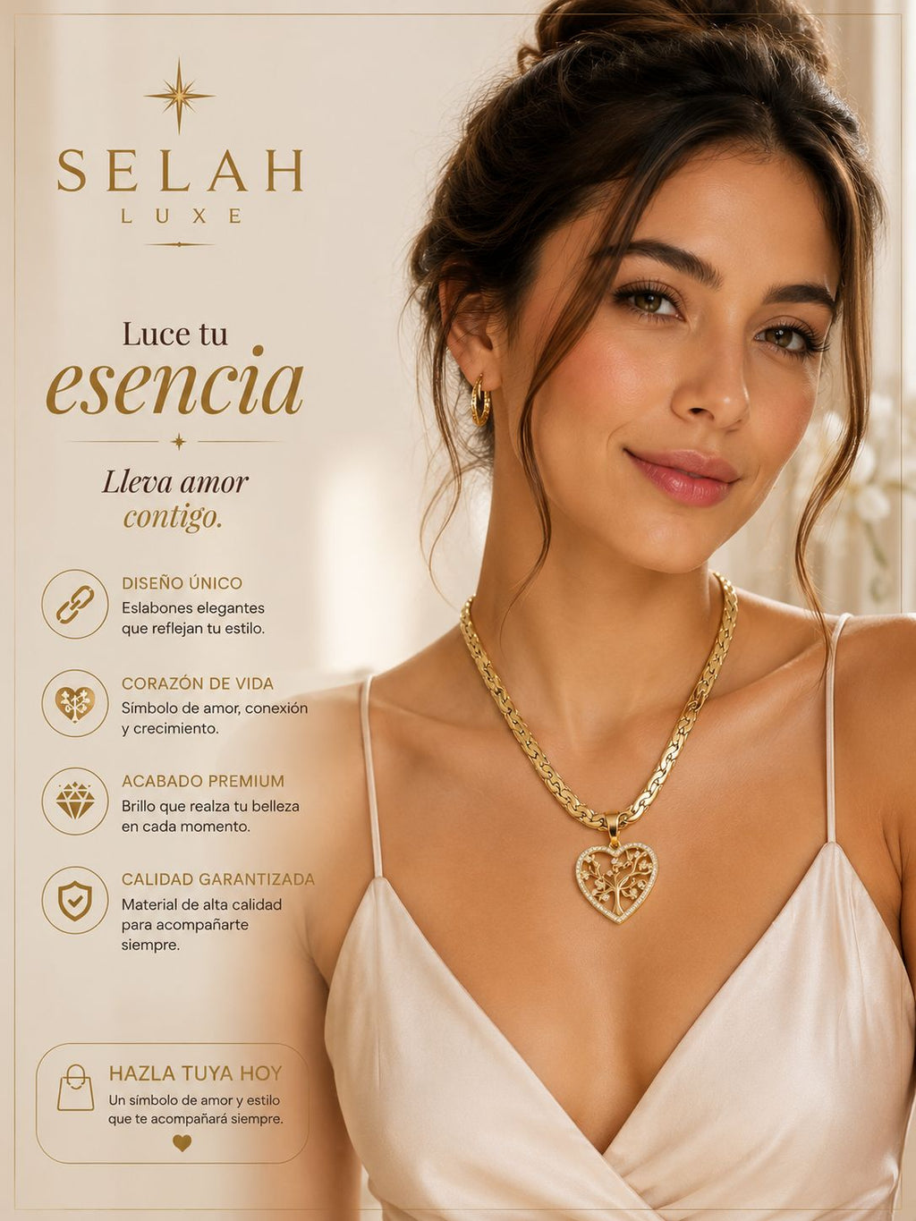 Tree of Life Heart Necklace — Crystal Pendant | SELAH LUXE