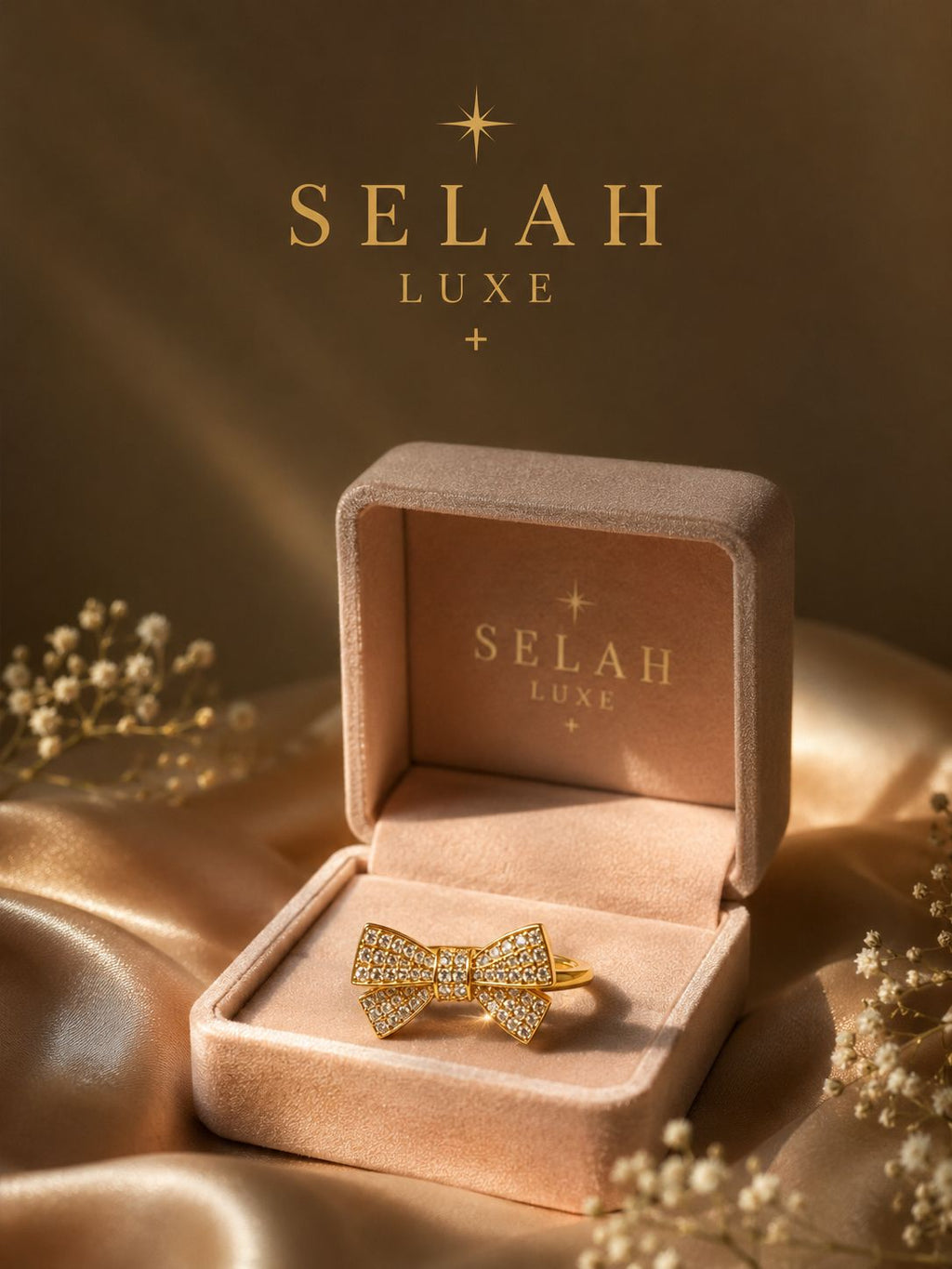 Cubic Zirconia Bow Ring — Sparkling Statement Ring | SELAH LUXE