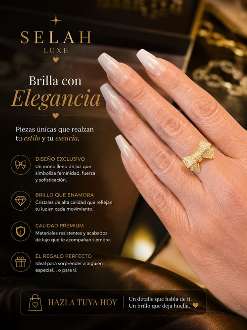 Cubic Zirconia Bow Ring — Sparkling Statement Ring | SELAH LUXE
