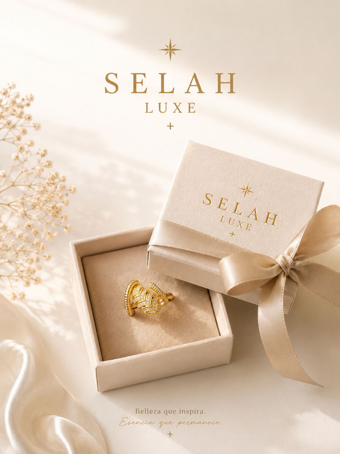 Gold Wrap Ring — Pavé Cubic Zirconia Statement | SELAH LUXE