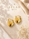 Chunky Gold Dome Hoop Earrings | SELAH LUXE