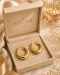 Chunky Gold Crescent Hoop Earrings | SELAH LUXE